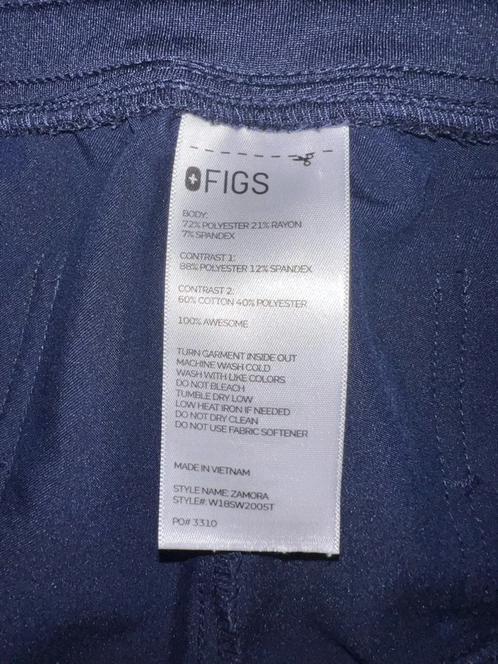 FIGS Men’s Navy Jogger Scrub Pants XL Drawstring Stretch Medical